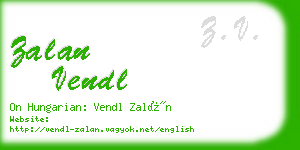 zalan vendl business card